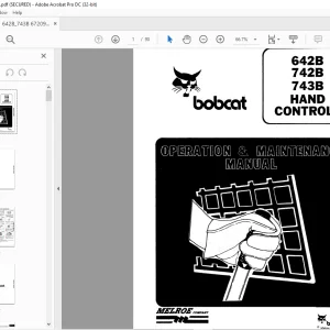 Bobcat 642B 742B 743B Hand Controls Operation & Maintenance Manual - PDF DOWNLOAD