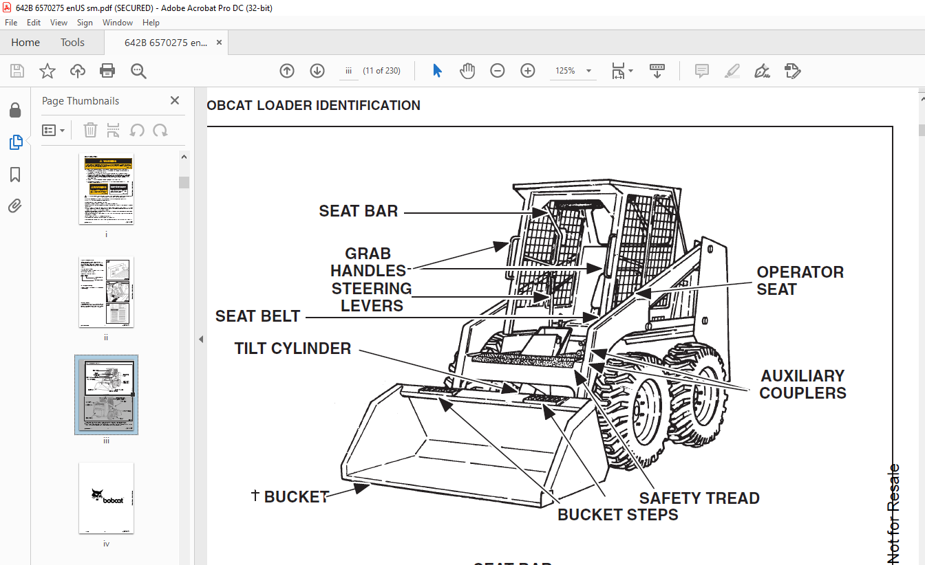 Bobcat 642B Loader Service Manual 6570275 (6-12) - PDF DOWNLOAD ...