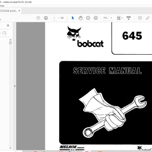 Bobcat 645 Loader Service Manual 6722526 - PDF DOWNLOAD