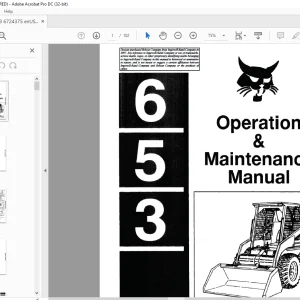 Bobcat 653 Loader Operation & Maintenance Manual 6724375 - PDF DOWNLOAD