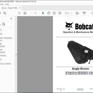 Bobcat 68 Angle Broom 84 Angle Broom Operation & Maintenance Manual 7349525 (11-19) - PDF DOWNLOAD