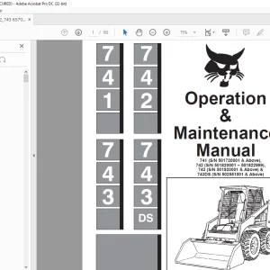 Bobcat 741 742 743 743 DS Loader Operation & Maintenance Manual 6570166 - PDF DOWNLOAD