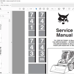 Bobcat 741 742 743 743 DS Loader Service Manual 6566109 (6-12) - PDF DOWNLOAD
