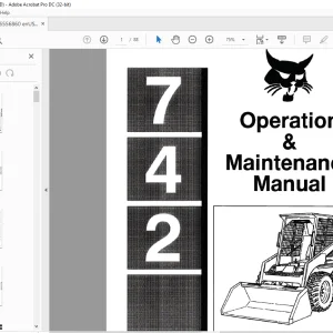 Bobcat 742 Loader Operation & Maintenance Manual - PDF DOWNLOAD