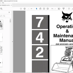 Bobcat 742 Loader Operation & Maintenance Manual SN 501815001 - 501819999 - PDF DOWNLOAD