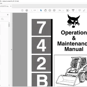Bobcat 742B Loader Operation & Maintenance Manual 6720737 - PDF DOWNLOAD