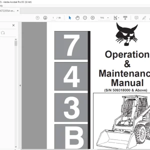 Bobcat 743B Loader Operation & Maintenance Manual SN 509318000 & Above - PDF DOWNLOAD