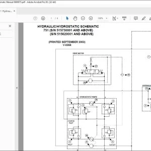 Bobcat 751 Hydraulic & Hydrostatic Schematic Manual 6900975 - PDF DOWNLOAD