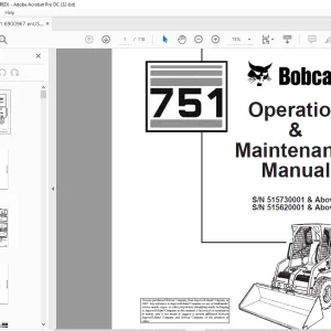 Bobcat 751 Loader Operation & Maintenance Manual 6900967 - PDF DOWNLOAD