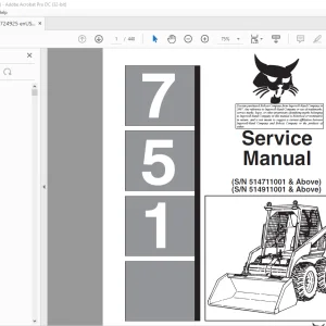 Bobcat 751 Loader Service Manual 6724925 (6-12) - PDF DOWNLOAD