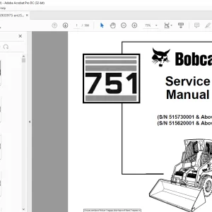 Bobcat 751 Loader Service Manual 6900975 (6-12) - PDF DOWNLOAD