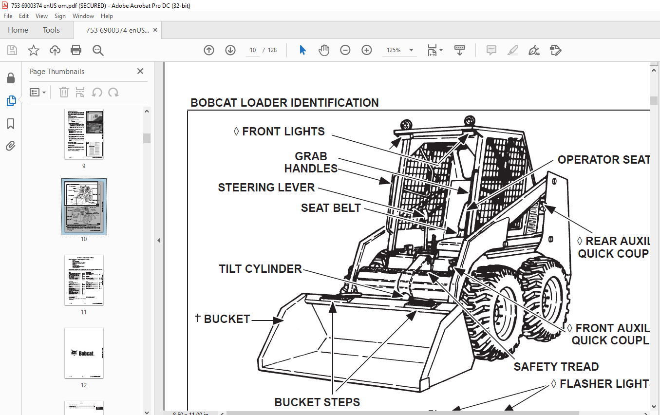 Bobcat 753 753H FOOT PEDAL & HAND CONTROLS Loader Operation ...