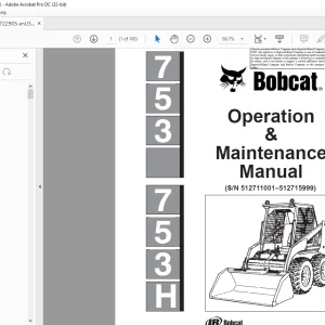 Bobcat 753 & 753H Loader Operation & Maintenance Manual 6722905 - PDF DOWNLOAD