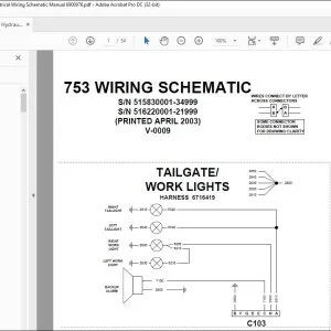 Bobcat 753 Hydraulic & Hydrostatic + Electrical Wiring Schematic Manual 6900976 - PDF DOWNLOAD