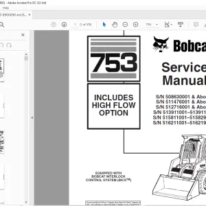 Bobcat 753 Includes High Flow Option Service Manual 6900090 (6-12) - PDF DOWNLOAD