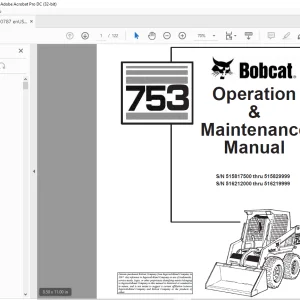 Bobcat 753 Loader Operation & Maintenance Manual 6900787 - PDF DOWNLOAD