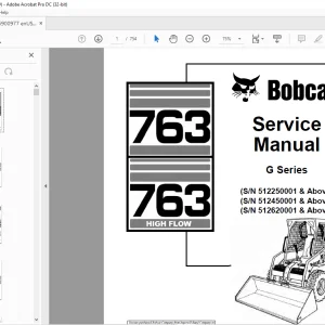 Bobcat 763 & 763 High Flow G Series Loader Service Manual 6900977 (6-12) - PDF DOWNLOAD