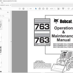 Bobcat 763 & 763 High Flow Loader Operation & Maintenance Manual 6900371 - PDF DOWNLOAD