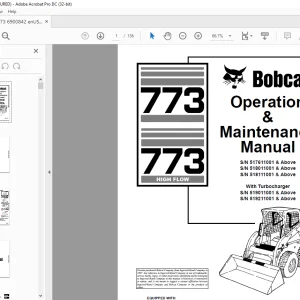 Bobcat 773 & 773 High Flow Loader Operation & Maintenance Manual 6900842 - PDF DOWNLOAD