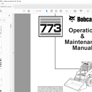 Bobcat 773 Loader Operation & Maintenance Manual 6900372 - PDF DOWNLOAD