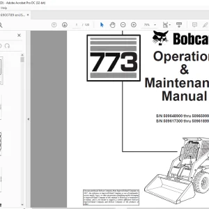 Bobcat 773 Loader Operation & Maintenance Manual 6900789 - PDF DOWNLOAD