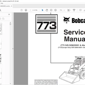 Bobcat 773 Loader Service Manual 6900092 (6-12) - PDF DOWNLOAD