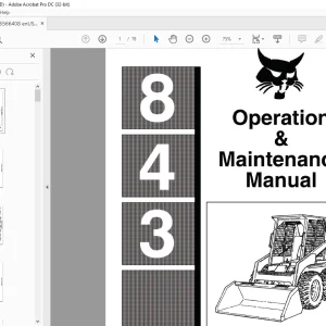 Bobcat 843 Loader Operation & Maintenance Manual 6566408 - PDF DOWNLOAD