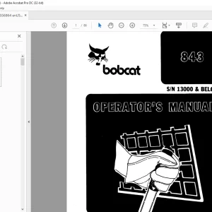 Bobcat 843 Loader Operator's Manual SN 13000 & Below - PDF DOWNLOAD
