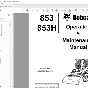 Bobcat 853 853H Loader Operation & Maintenance Manual 6724034 - PDF DOWNLOAD