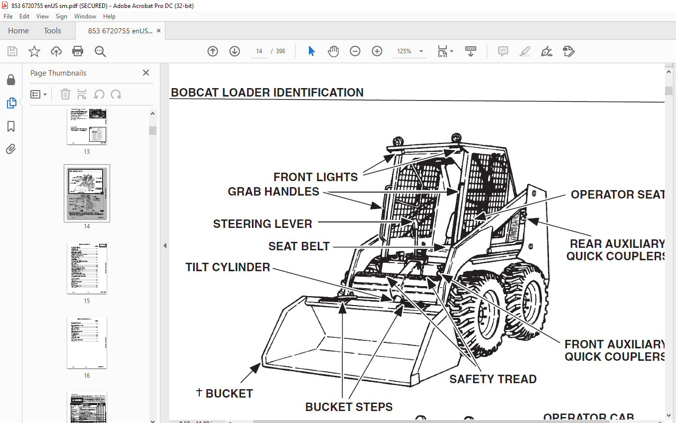 Bobcat 853 & 853H Loader Service Manual 6720755 (6-12) - PDF DOWNLOAD ...