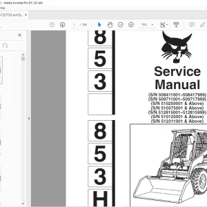 Bobcat 853 & 853H Loader Service Manual 6720755 (6-12) - PDF DOWNLOAD