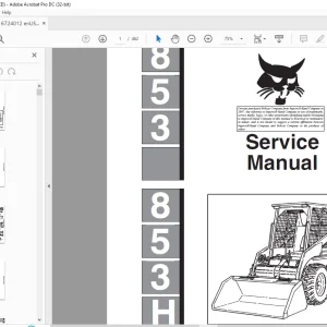 Bobcat 853 & 853H Loader Service Manual 6724012 (6-12) - PDF DOWNLOAD