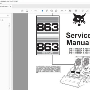 Bobcat 863 & 863 High Flow Loader Service Manual 6900648 (10-12) - PDF DOWNLOAD