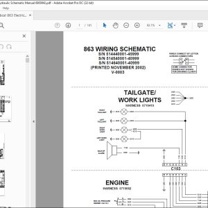 Bobcat 863 Electrical Wiring & Hydraulic Schematic Manual 6900942 - PDF