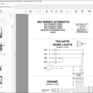 Bobcat 863 Electrical Wiring & Hydraulic Schematic Manual 6900942 - PDF DOWNLOAD