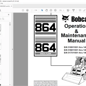 Bobcat 864 & 864 High Flow Loader Operation & Maintenance Manual 6900953 - PDF DOWNLOAD