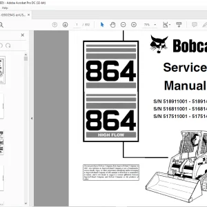 Bobcat 864 & 864 High Flow Loader Service Manual 6900945 (10-12) - PDF DOWNLOAD