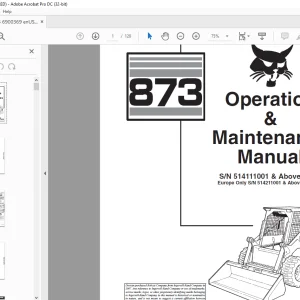 Bobcat 873 Loader Operation & Maintenance Manual 6900369 - PDF DOWNLOAD