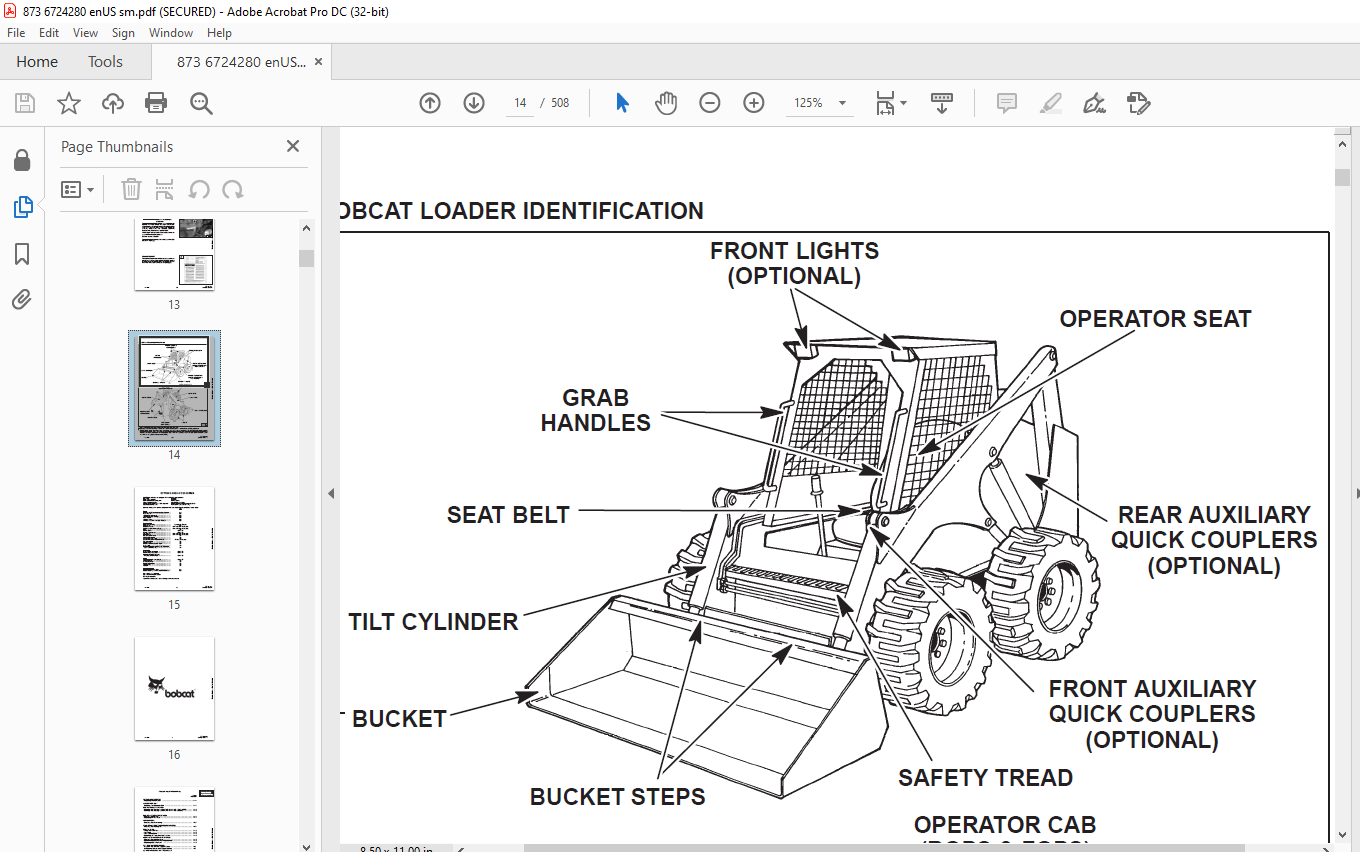 Bobcat 873 Loader Service Manual 6724280 (7-10) - PDF DOWNLOAD ...