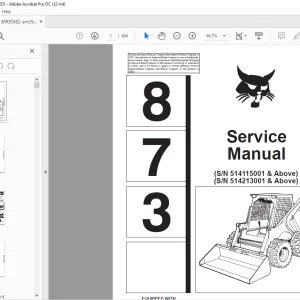 Bobcat 873 Loader Service Manual 6900382 - PDF DOWNLOAD