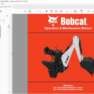 Bobcat 8811 BACKHOE 8811 Operation & Maintenance Manual 6901767 (07-18)  - PDF DOWNLOAD