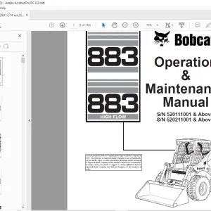 Bobcat 883 & 883 High Flow Loader Operation & Maintenance Manual 6901274 - PDF DOWNLOAD