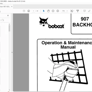 Bobcat 907 BACKHOE Operation & Maintenance Manual 6556979 ( 5-87) - PDF DOWNLOAD