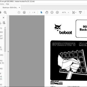 Bobcat 908 Backhoe Operator's Manual 6549881(9-78)  - PDF DOWNLOAD