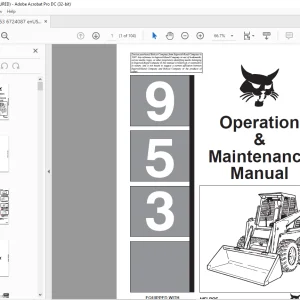Bobcat 953 Loader Operation & Maintenance Manual 6724087 - PDF DOWNLOAD