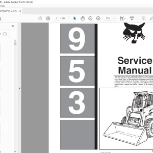 Bobcat 953 Loader Service Manual 6724352 (02-20) - PDF DOWNLOAD