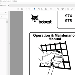 Bobcat 974 & 975 Loader Operation & Maintenance Manual 6570157 - PDF DOWNLOAD