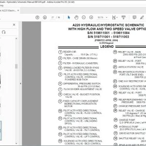 Bobcat A220 Electrical Wiring & Hydraulic / Hydrostatic Schematic Manual 6901245 - PDF DOWNLOAD