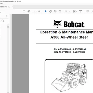 Bobcat A300 All-Wheel Steer Operation & Maintenance Manual 6986969 - PDF DOWNLOAD