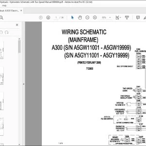 Bobcat A300 Electrical Wiring & Hydraulic / Hydrostatic Schematic with Two Speed Manual 6986684 - PDF DOWNLOAD